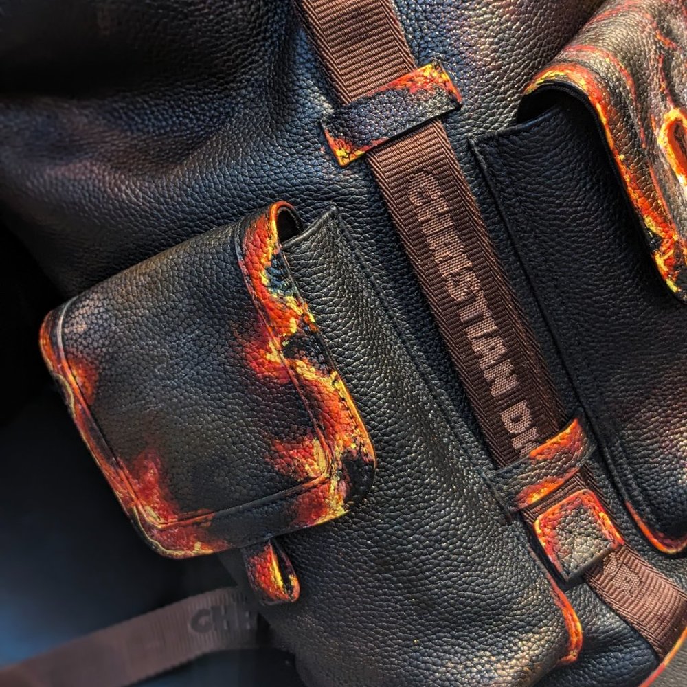 NWT AUTH HIT THE ROAD MENS BACKPACK CACTUS JACK X DIOR LEATHER LARGE DEADSTOCK - Picture 10 of 16